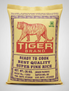 Tiger Long Body Boiled Rice 26Kg